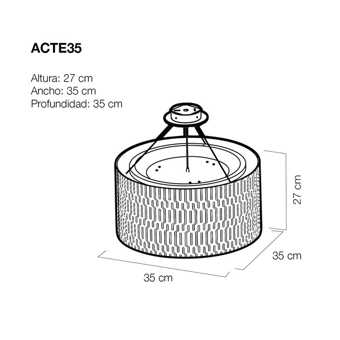 Luminaria para techo modelo ACTE35 - Negro