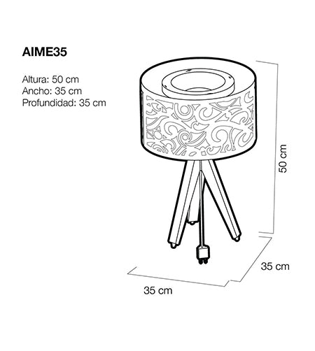 Luminaria para mesa modelo AIME35 - Brocado