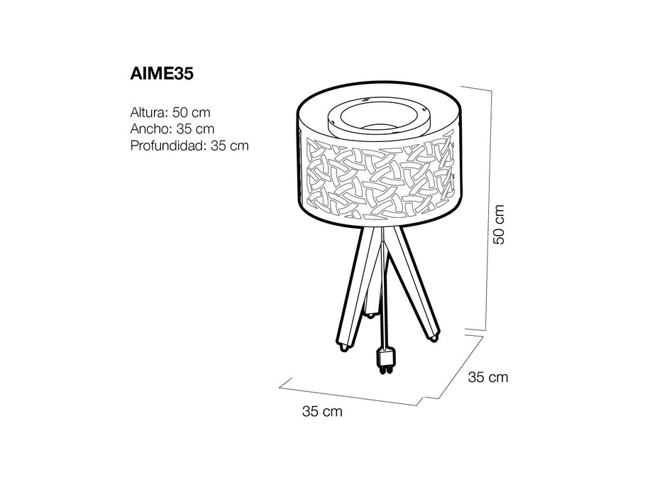 Luminaria para mesa modelo AIME35 - Mimbre