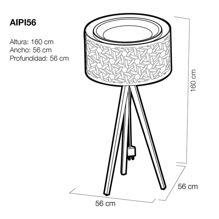 Luminaria para piso modelo AIPI56 - Mimbre